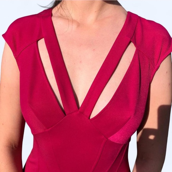 Zac Posen Joni Body-con Sheath Dress Fuchsia Size 4 - Picture 3 of 7